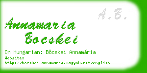 annamaria bocskei business card